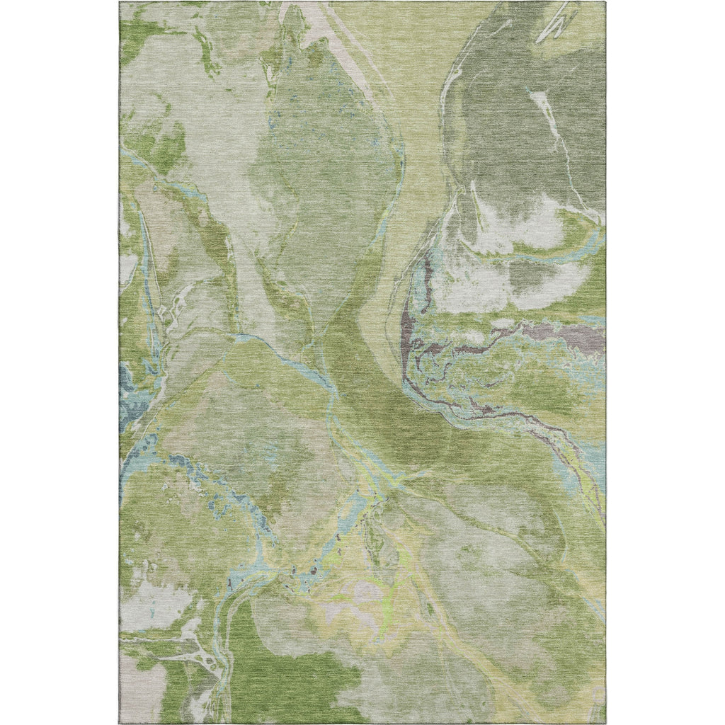 Piper Looms Mayfield Abstract AMF1005 Green Machine Washable Area Rug main image