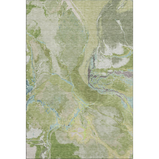 Piper Looms Mayfield Abstract AMF1005 Green Machine Washable Area Rug main image