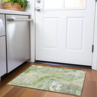 Piper Looms Mayfield Abstract AMF1005 Green Machine Washable Area Rug Scatter Lifestyle Image Feature