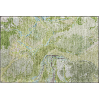 Piper Looms Mayfield Abstract AMF1005 Green Machine Washable Area Rug Scatter Main Image