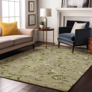 Piper Looms Mayfield Floral AMF1006 Aloe Machine Washable Area Rug Lifestyle Image Feature