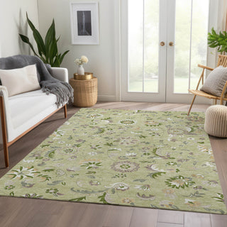 Piper Looms Mayfield Floral AMF1006 Aloe Machine Washable Area Rug Lifestyle Image Feature