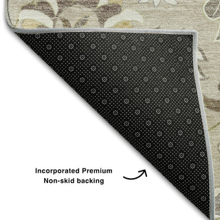 Piper Looms Mayfield Floral AMF1006 Beige Machine Washable Area Rug Backing Image