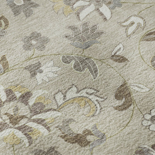 Piper Looms Mayfield Floral AMF1006 Beige Machine Washable Area Rug Swatch Image