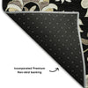 Piper Looms Mayfield Floral AMF1006 Black Machine Washable Area Rug Backing Image