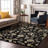 Piper Looms Mayfield Floral AMF1006 Black Machine Washable Area Rug Lifestyle Image Feature