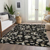 Piper Looms Mayfield Floral AMF1006 Black Machine Washable Area Rug Lifestyle Image Feature
