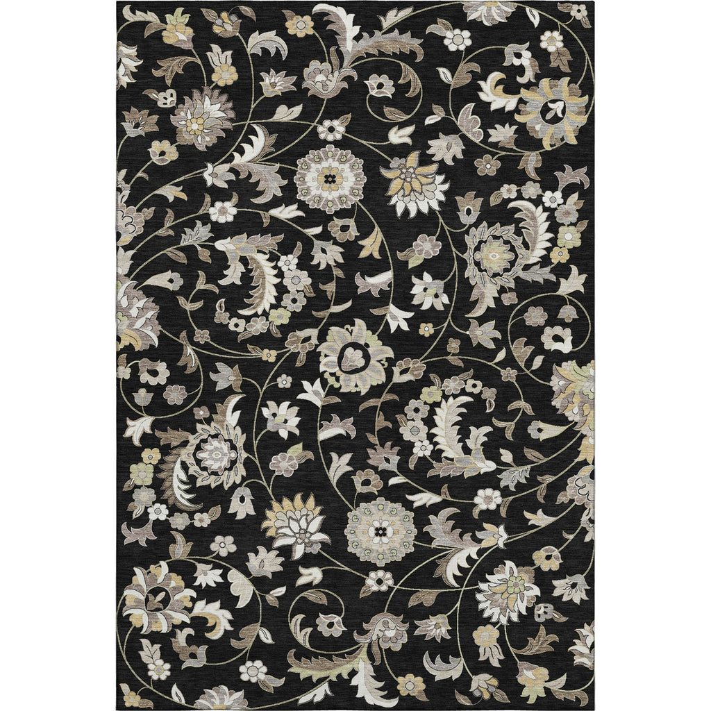 Piper Looms Mayfield Floral AMF1006 Black Machine Washable Area Rug main image