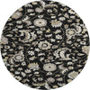 Piper Looms Mayfield Floral AMF1006 Black Machine Washable Area Rug Round Main Image