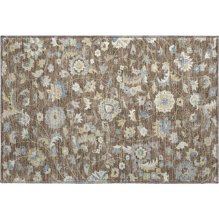 Piper Looms Mayfield Floral AMF1006 Chocolate Machine Washable Area Rug Scatter Main Image