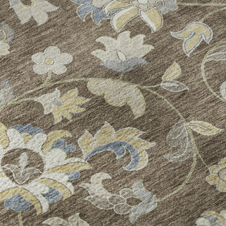 Piper Looms Mayfield Floral AMF1006 Chocolate Machine Washable Area Rug Swatch Image