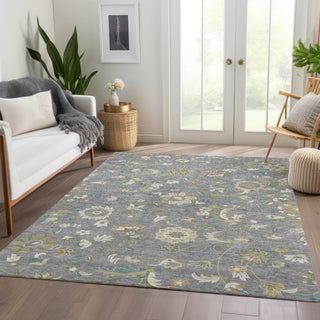 Piper Looms Mayfield Floral AMF1006 Gray Machine Washable Area Rug Lifestyle Image Feature