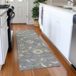 Piper Looms Mayfield Floral AMF1006 Gray Machine Washable Area Rug Runner Lifestyle Image Feature