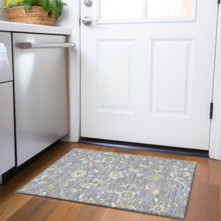 Piper Looms Mayfield Floral AMF1006 Gray Machine Washable Area Rug Scatter Lifestyle Image Feature
