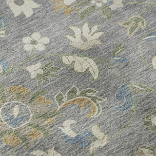 Piper Looms Mayfield Floral AMF1006 Gray Machine Washable Area Rug Swatch Image