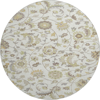 Piper Looms Mayfield Floral AMF1006 Ivory Machine Washable Area Rug Round Main Image
