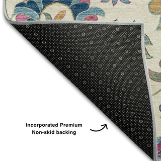 Piper Looms Mayfield Floral AMF1006 Linen Machine Washable Area Rug Backing Image