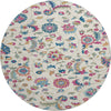 Piper Looms Mayfield Floral AMF1006 Linen Machine Washable Area Rug Round Main Image