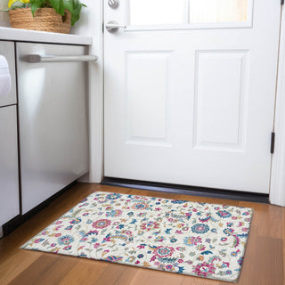 Piper Looms Mayfield Floral AMF1006 Linen Machine Washable Area Rug Scatter Lifestyle Image Feature