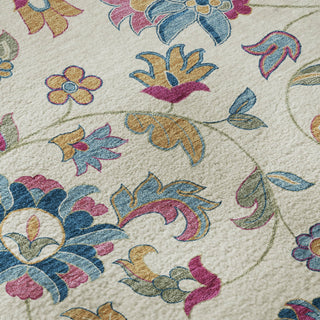 Piper Looms Mayfield Floral AMF1006 Linen Machine Washable Area Rug Swatch Image