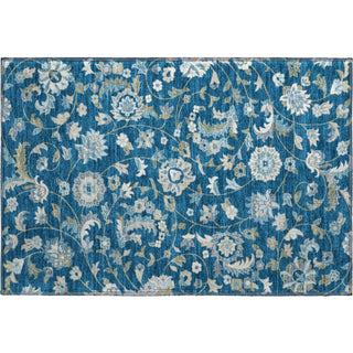 Piper Looms Mayfield Floral AMF1006 Navy Machine Washable Area Rug Scatter Main Image
