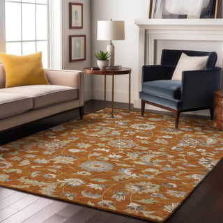 Piper Looms Mayfield Floral AMF1006 Paprika Machine Washable Area Rug Lifestyle Image Feature