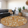 Piper Looms Mayfield Floral AMF1006 Paprika Machine Washable Area Rug Round Lifestyle Image Feature