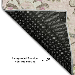 Piper Looms Mayfield Floral AMF1006 Pink Machine Washable Area Rug Backing Image
