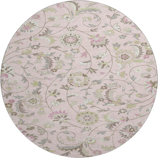 Piper Looms Mayfield Floral AMF1006 Pink Machine Washable Area Rug Round Main Image