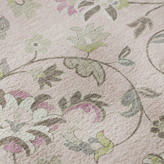 Piper Looms Mayfield Floral AMF1006 Pink Machine Washable Area Rug Swatch Image