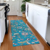 Piper Looms Mayfield Floral AMF1006 Teal Machine Washable Area Rug Runner Lifestyle Image Feature