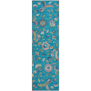 Piper Looms Mayfield Floral AMF1006 Teal Machine Washable Area Rug Runner Main Image