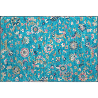 Piper Looms Mayfield Floral AMF1006 Teal Machine Washable Area Rug Scatter Main Image