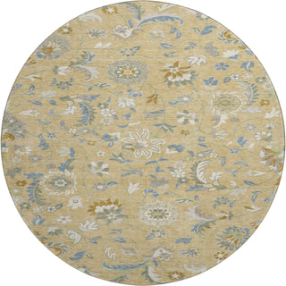 Piper Looms Mayfield Floral AMF1006 Wheat Machine Washable Area Rug Round Main Image