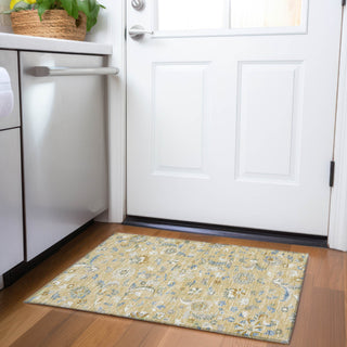 Piper Looms Mayfield Floral AMF1006 Wheat Machine Washable Area Rug Scatter Lifestyle Image Feature