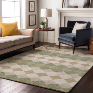 Piper Looms Mayfield Geometric AMF1007 Aloe Machine Washable Area Rug Lifestyle Image Feature