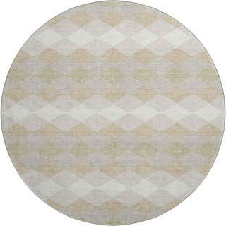 Piper Looms Mayfield Geometric AMF1007 Beige Machine Washable Area Rug Round Main Image