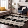 Piper Looms Mayfield Geometric AMF1007 Black Machine Washable Area Rug Lifestyle Image Feature