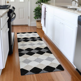 Piper Looms Mayfield Geometric AMF1007 Black Machine Washable Area Rug Runner Lifestyle Image Feature