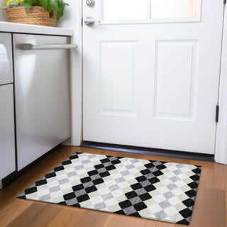 Piper Looms Mayfield Geometric AMF1007 Black Machine Washable Area Rug Scatter Lifestyle Image Feature