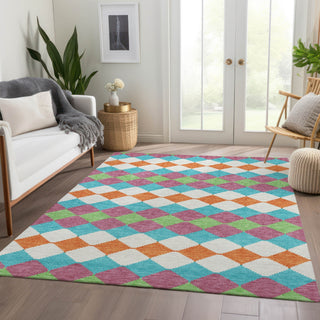 Piper Looms Mayfield Geometric AMF1007 Blush Machine Washable Area Rug Lifestyle Image Feature