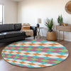 Piper Looms Mayfield Geometric AMF1007 Blush Machine Washable Area Rug Round Lifestyle Image Feature