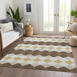 Piper Looms Mayfield Geometric AMF1007 Brown Machine Washable Area Rug Lifestyle Image Feature