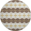 Piper Looms Mayfield Geometric AMF1007 Brown Machine Washable Area Rug Round Main Image