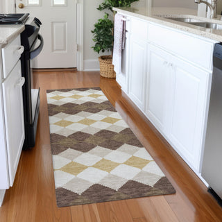 Piper Looms Mayfield Geometric AMF1007 Brown Machine Washable Area Rug Runner Lifestyle Image Feature