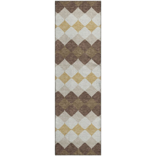 Piper Looms Mayfield Geometric AMF1007 Brown Machine Washable Area Rug Runner Main Image