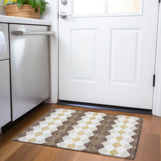 Piper Looms Mayfield Geometric AMF1007 Brown Machine Washable Area Rug Scatter Lifestyle Image Feature