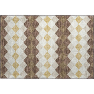 Piper Looms Mayfield Geometric AMF1007 Brown Machine Washable Area Rug Scatter Main Image