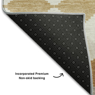 Piper Looms Mayfield Geometric AMF1007 Copper Machine Washable Area Rug Backing Image
