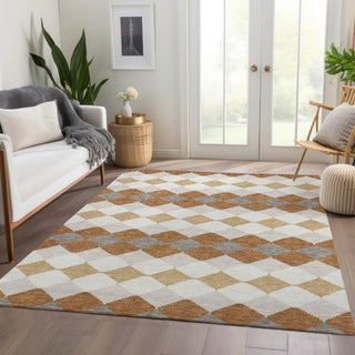 Piper Looms Mayfield Geometric AMF1007 Copper Machine Washable Area Rug Lifestyle Image Feature